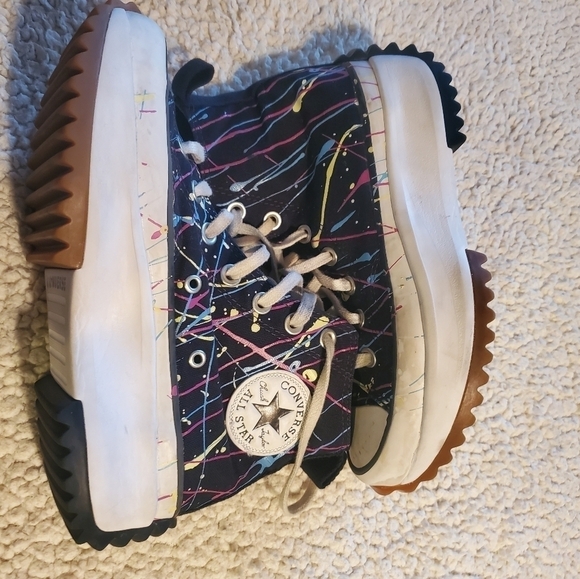 Converse Run Star Hike Hi Paint Splatter Sz. 6 Sneakers Chuck Taylor - Picture 5 of 8